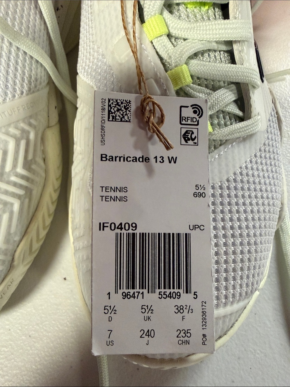 NEW womens Adidas Barricade 13w size 7 - Picture 2 of 10